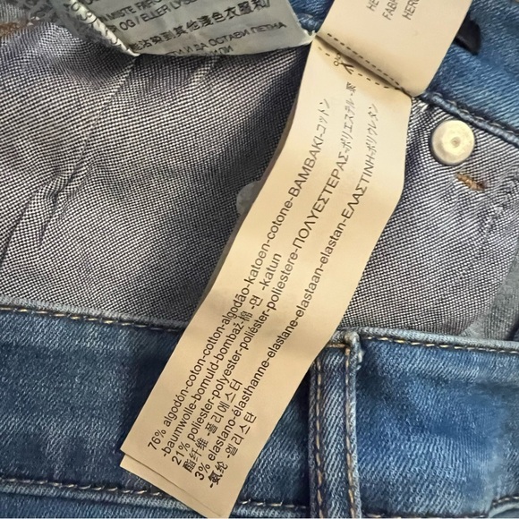 Massimo Dutti blue & yellow floral denim embroidered jeans 6 NWT - Picture 12 of 13